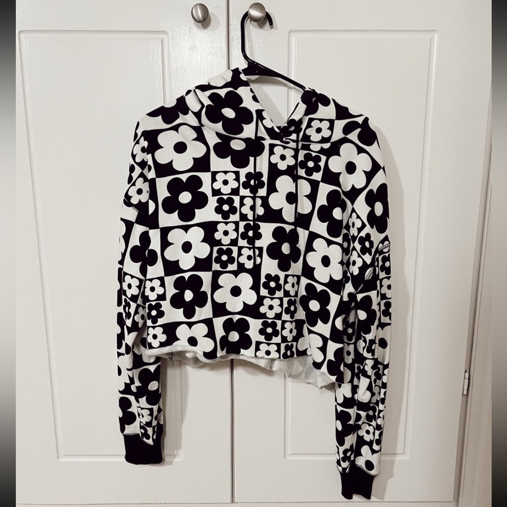 Wild Fable Floral Cropped Hoodie